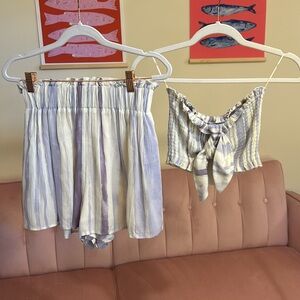 Papermoon Purple and White Striped Set